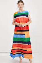 Load image into Gallery viewer, Striped Accordion Pleated Maxi Dress
