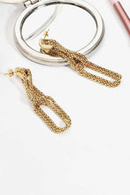Load image into Gallery viewer, Gold-Plated D-Shaped Drop Earrings
