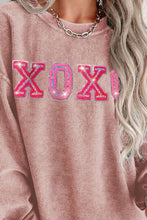 Load image into Gallery viewer, XOXO Round Neck Dropped Shoulder Sweatshirt
