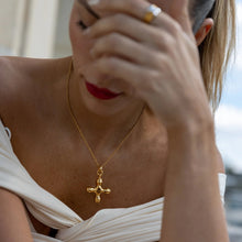 Load image into Gallery viewer, Gold-Plated Stainless Steel Cross Shape Pendant Necklace
