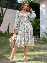 Load image into Gallery viewer, Floral Tie-Waist Smocked Tiered Dress
