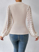 Load image into Gallery viewer, Swiss Dot Waffle-Knit Lantern Sleeve T-Shirt
