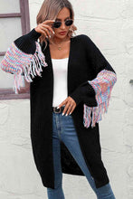 Load image into Gallery viewer, Fringe Sleeve Dropped Shoulder Cardigan
