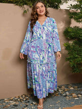 Load image into Gallery viewer, Plus Size Printed Long Sleeve Maxi Dress
