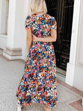 Load image into Gallery viewer, Printed V-Neck Short Sleeve Maxi Dress
