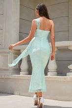 Load image into Gallery viewer, Cutout Cascading Detail One-Shoulder Lace Sheath Dress
