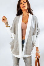 Load image into Gallery viewer, Contrast Open Front Cardigan with Pockets
