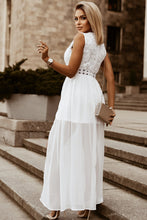 Load image into Gallery viewer, Lace Plunge Sleeveless Maxi Dress with Split
