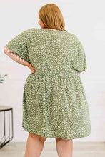 Load image into Gallery viewer, Plus Size Leopard Print Tassel Trim Dress
