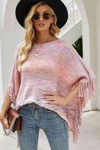 Load image into Gallery viewer, Round Neck Fringe Detail Poncho
