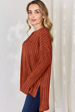 Load image into Gallery viewer, Basic Bae Full Size Ribbed Half Button Long Sleeve High-Low T-Shirt
