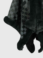 Load image into Gallery viewer, Checkered Faux Fur Trim Poncho
