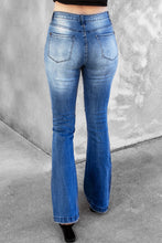 Load image into Gallery viewer, Distressed Flare Leg Jeans with Pockets
