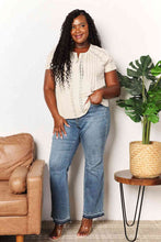 Load image into Gallery viewer, Double Take Crochet Buttoned Short Sleeves Top
