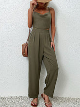 Load image into Gallery viewer, Crisscross Back Cropped Top and Pants Set
