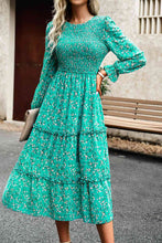 Load image into Gallery viewer, Smocked Flounce Sleeve Midi Dress
