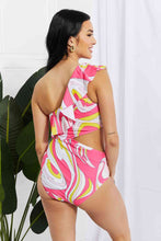 Load image into Gallery viewer, Marina West Swim Vitamin C Asymmetric Cutout Ruffle Swimsuit in Pink
