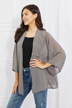 Load image into Gallery viewer, Melody Just Breathe Full Size Chiffon Kimono in Grey
