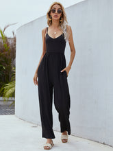 Load image into Gallery viewer, Adjustable Spaghetti Strap Jumpsuit with Pockets
