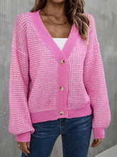 Load image into Gallery viewer, Heathered Lantern Sleeve Cardigan
