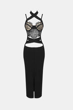 Load image into Gallery viewer, Lace Bra and Halter Neck Bandage Dress Set
