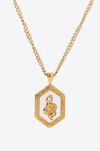 Load image into Gallery viewer, 18K Gold Plated Snake Geometric Pendant Necklace
