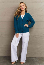 Load image into Gallery viewer, Zenana Kiss Me Tonight Full Size Button Down Cardigan in Teal
