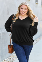 Load image into Gallery viewer, Basic Bae Full Size V-Neck Lantern Sleeve Blouse
