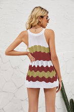 Load image into Gallery viewer, Striped Openwork Sleeveless Knit Top
