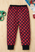 Load image into Gallery viewer, Girls Reindeer Plaid Hoodie and Pants Set
