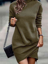 Load image into Gallery viewer, Round Neck Long Sleeve Mini Dress
