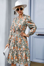 Load image into Gallery viewer, Floral Smocked Decorative Button Midi Dress
