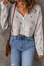 Load image into Gallery viewer, Floral Button Down Cropped Cardigan
