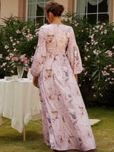 Load image into Gallery viewer, Printed Front Split V-Neck Maxi Dress
