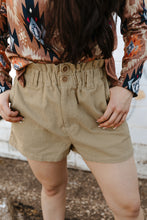 Load image into Gallery viewer, Corduroy Paperbag Waist High Waist Shorts with Pockets
