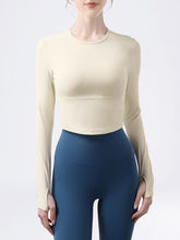Load image into Gallery viewer, Round Neck Long Sleeve Active T-Shirt
