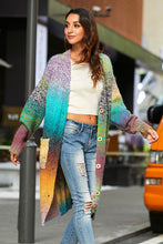 Load image into Gallery viewer, Gradient Button Down Duster Cardigan with Pockets
