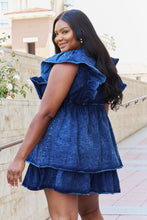 Load image into Gallery viewer, White Birch The Right Track Full Size Short Flutter Sleeve Mini Dress
