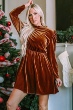 Load image into Gallery viewer, Frill Trim Long Sleeve Mini Dress
