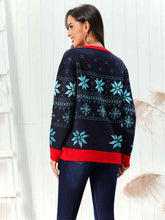 Load image into Gallery viewer, Snowflake Pattern Button Down Cardigan
