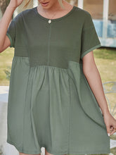 Load image into Gallery viewer, Waffle Knit Gathered Detail Spliced Dress
