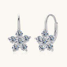 Load image into Gallery viewer, 1.2 Carat 925 Sterling Silver Moissanite Flower Huggie Earrings
