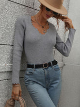 Load image into Gallery viewer, V-Neck Ribbed Knit Top
