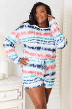 Load image into Gallery viewer, Double Take Tie-Dye Dropped Shoulder Lounge Set
