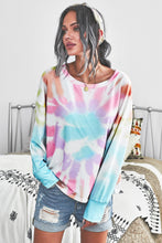 Load image into Gallery viewer, Tie-Dye Boat Neck Batwing Sleeve Tee
