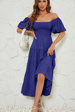Load image into Gallery viewer, Smocked Square Neck Tiered Dress
