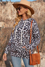Load image into Gallery viewer, Leopard Print Kangaroo Pocket Hoodie
