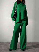 Load image into Gallery viewer, Asymmetrical Hem Knit Top and Pants Set
