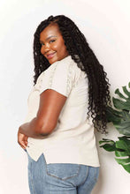 Load image into Gallery viewer, Double Take Crochet Buttoned Short Sleeves Top
