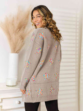 Load image into Gallery viewer, Star Pattern Open Front Cardigan with Pockets
